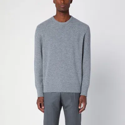 Thom Browne Grey Wool Sweater With Tricolour Detail In Gray