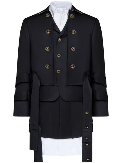 Thom Browne Layered Jacket In Black