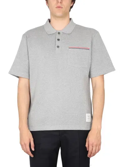 Thom Browne Cotton Polo In Gray