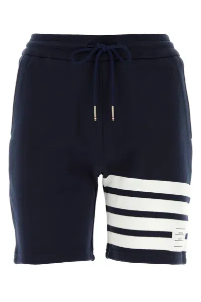 Thom Browne Navy Blue Cotton Shorts