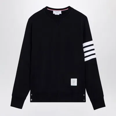 Thom Browne Navy Crewneck Sweatshirt In Blue