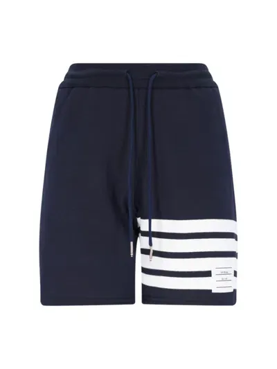 Thom Browne 4-bar Shorts In Blue