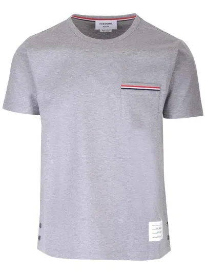 Thom Browne Patch Pocket T-shirt In Grey