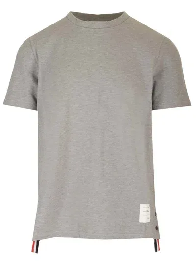 Thom Browne Piqué T-shirt In Gray