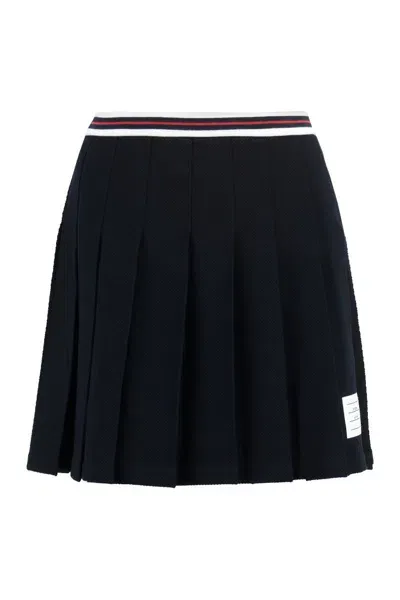 Thom Browne Pleated Skirt In Blue