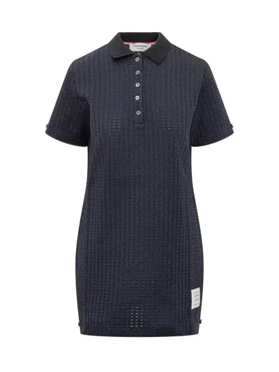 Thom Browne Polo Style Dress In Blue