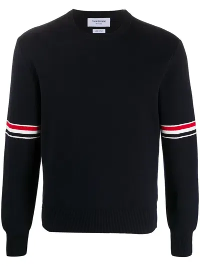 Thom Browne Rwb Cotton Sweater In Black