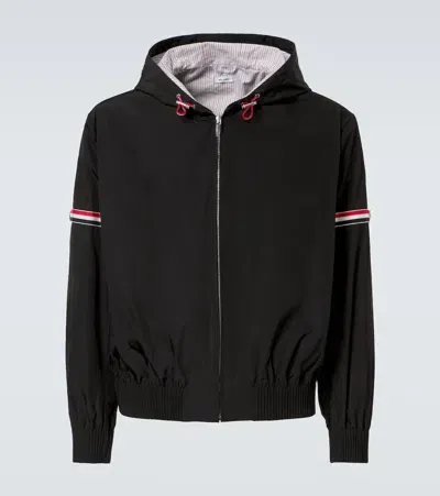 Thom Browne Rwb Stripe Technical Jacket In Black