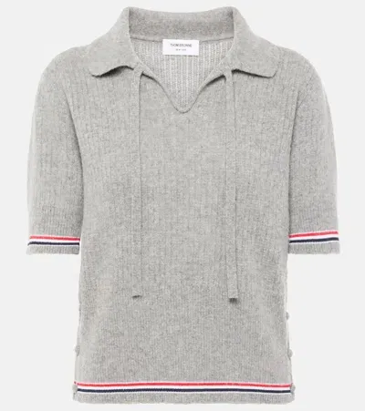 Thom Browne Rwb Stripe Wool-blend Top In Grey