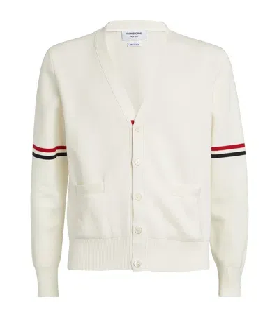 Thom Browne Tricolour Cardigan In White