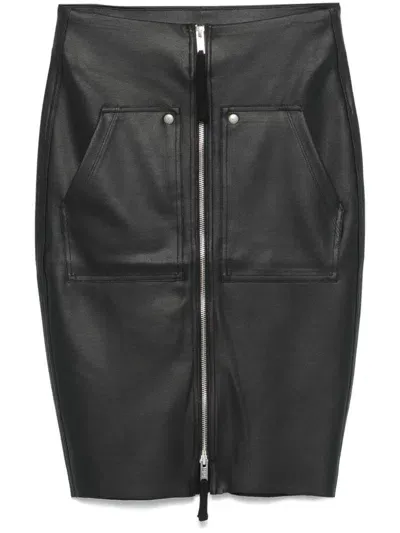 Thom Krom Zip-up Midi Skirt In Black