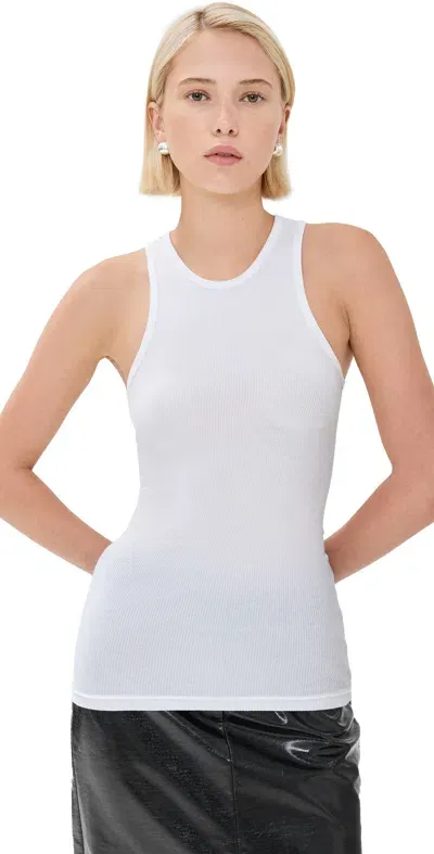 Tibi Circular Fine Rib T Tank White