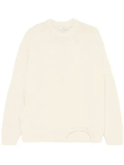 Tibi Cut-out Detail Wool Sweater In White