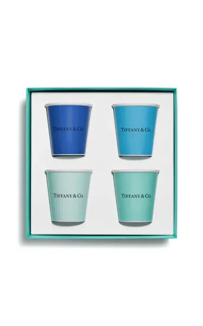 Tiffany & Co Set-of-four Bone China Coffee Cups In Blue