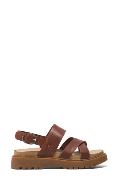 Timberland Clairemont Way Cross Strap Sandal In Brown