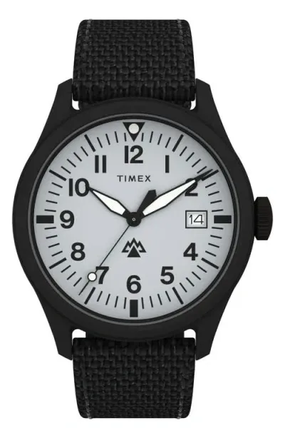 Timex ® Expedition North® Traprock Fabric Strap Watch, 43mm In Black