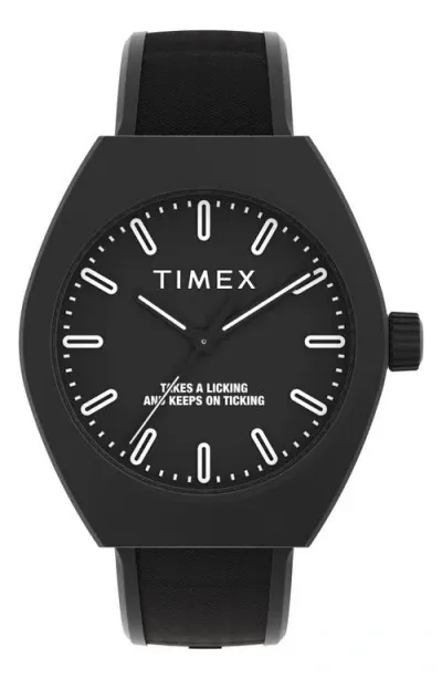 Timex ® Trend Synthetic Strap Watch, 40mm In Black