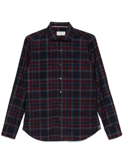 Tintoria Mattei Corduroy Check Cotton Shirt In Blue