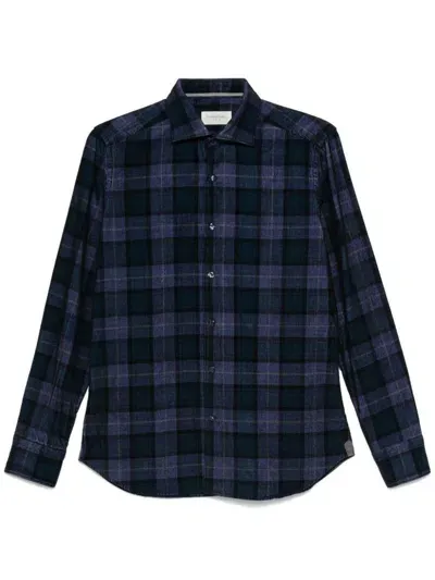 Tintoria Mattei Corduroy Check Cotton Shirt In Blue