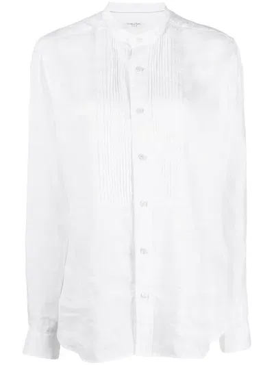 Tintoria Mattei Pleated-bib Linen Shirt In White