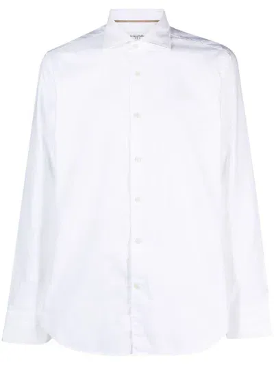 Tintoria Mattei Band-collar Cotton Shirt In White