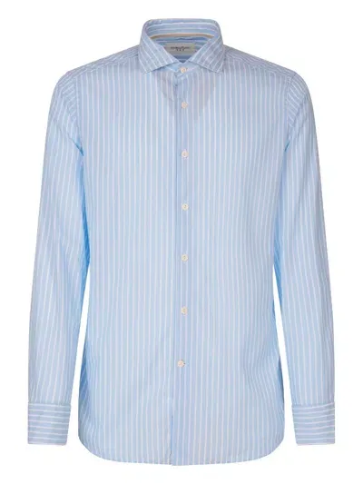 Tintoria Mattei Slim Fit Striped Shirt In Blue