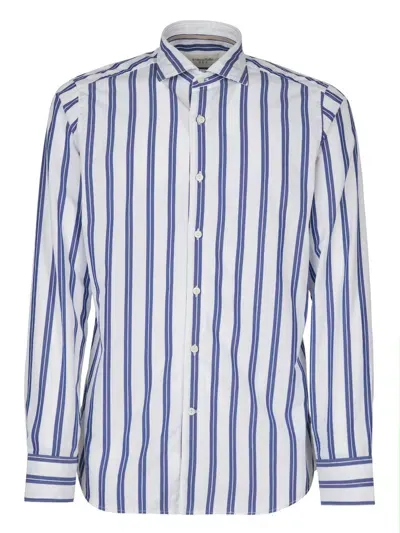 Tintoria Mattei Striped Cotton Shirt In White