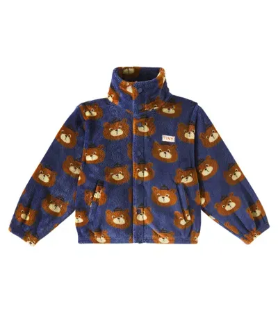 Tinycottons Kids' Bears Fleece Jacket In Blue