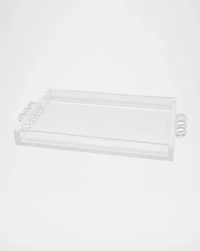 Tizo Clear Lucite Tray With Bubble Handles In Transparent