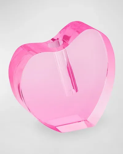 Tizo Crystal Pink Heart Shape Vase, Large