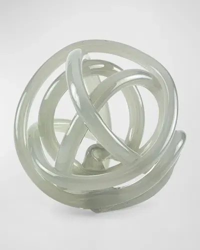 Tizo Handblown Decorative Glass Knot In Grey