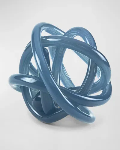 Tizo Handblown Decorative Glass Knot In Blue