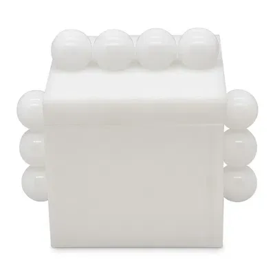 Tizo Lucite Bubble Design Box With Lid In White