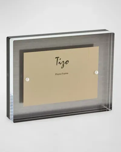 Tizo Lucite Floating Frame, 5" X 7" In Clear &amp; Sivler