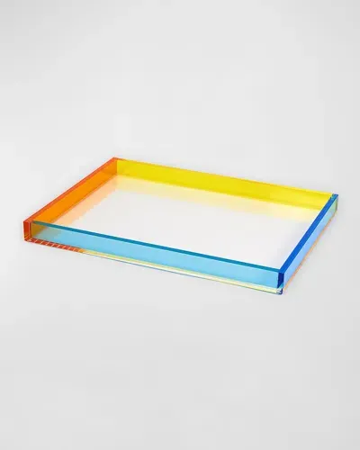 Tizo Lucite Tray, 12" X 8" In Mulit Color