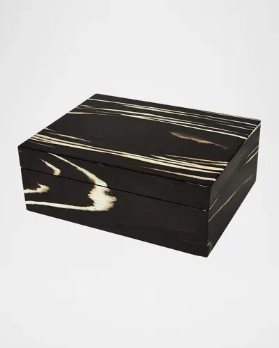 Tizo Polished Zebra Stripe Wood Box In Black