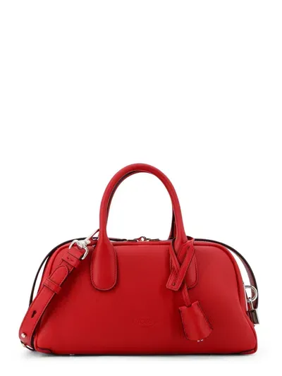 Tod's Leather Handbag With Padlock Detail In Red