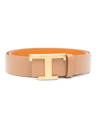 Tod's Logo-buckle Belt In Brown