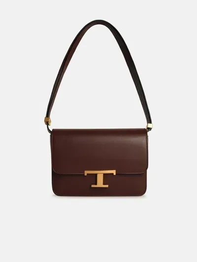 Tod's Mini Shoulder Strap In Brown Leather