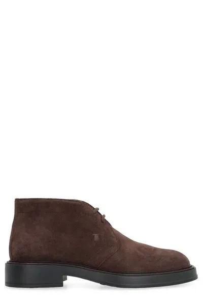 Tod's Desert Round Toe Lace In Brown