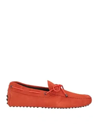 Tod's Suede Driving Shoes In Red