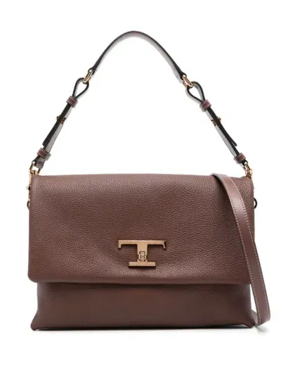 Tod's Mini T Timeless Tote Bag In Brown