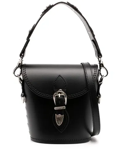 Toga Leather Crossbody Bag In Black