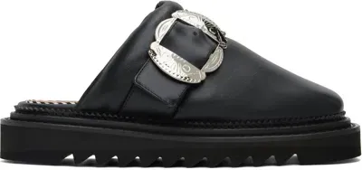 Toga Virilis Black Buckle Slippers