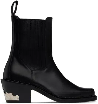 Toga Virilis Black Leather Chelsea Boots