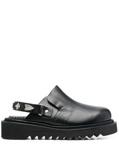 Toga Virilis Chunky Leather Sandals In Aj1249 - Black Leather