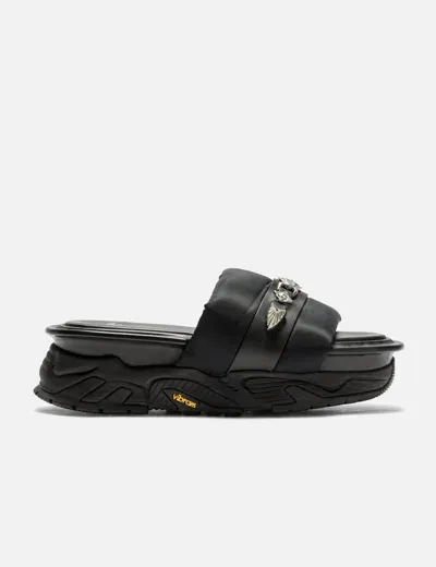 Toga Virilis Studded Leather Sandals In Black