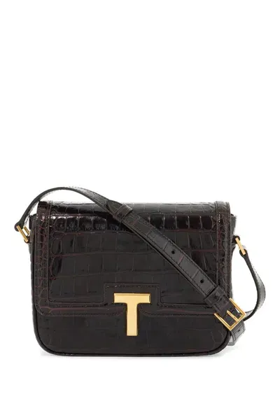 Tom Ford Borsa A Tracolla Wallis In Brown