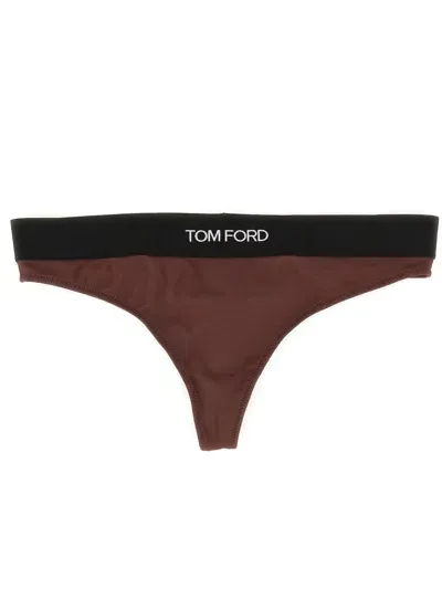 Tom Ford Briefs With Logo In Brown