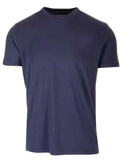 Tom Ford Crew Neck T-shirt In Blue